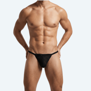 Alternative view of Tanga Negra con Aberturas para Hombre – Estilo "Open" Provocativo